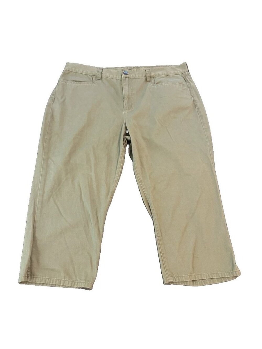LRL Ralph Lauren Jean Co Womens Khaki Capri Crop Pants 16 Straight Casual Preppy